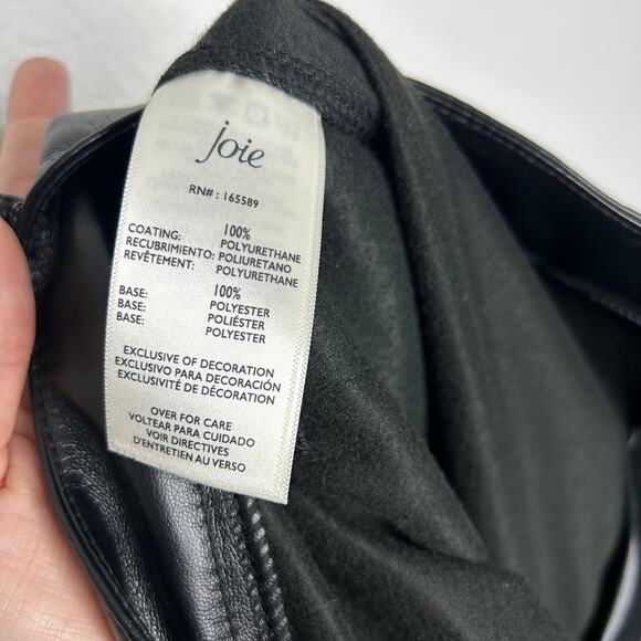 Joie Vegan Leather Straight Leg Pants 18 - Picture 9 of 9